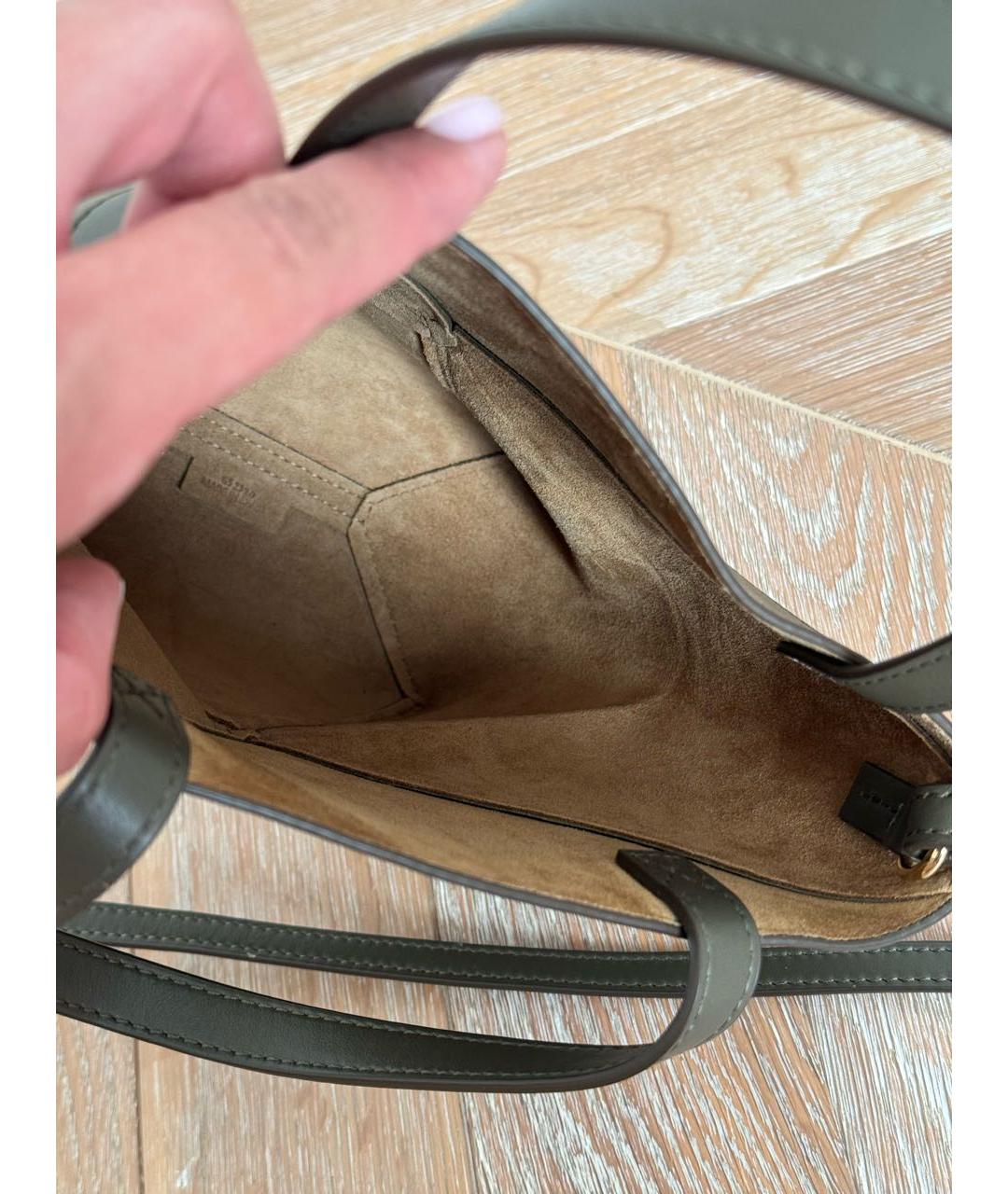 LOEWE Хаки кожаная сумка тоут, фото 4