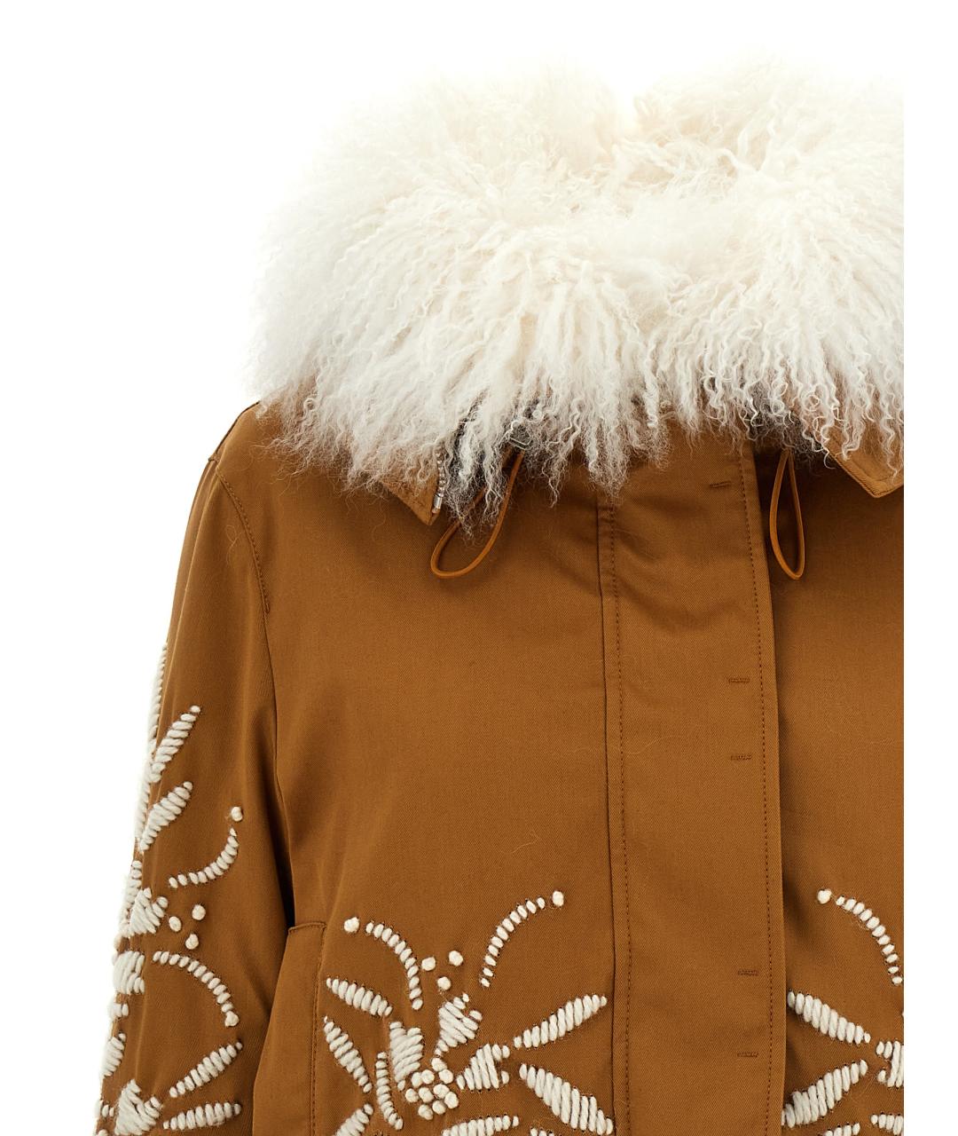 ERMANNO SCERVINO Коричневая хлопковая парка, фото 3