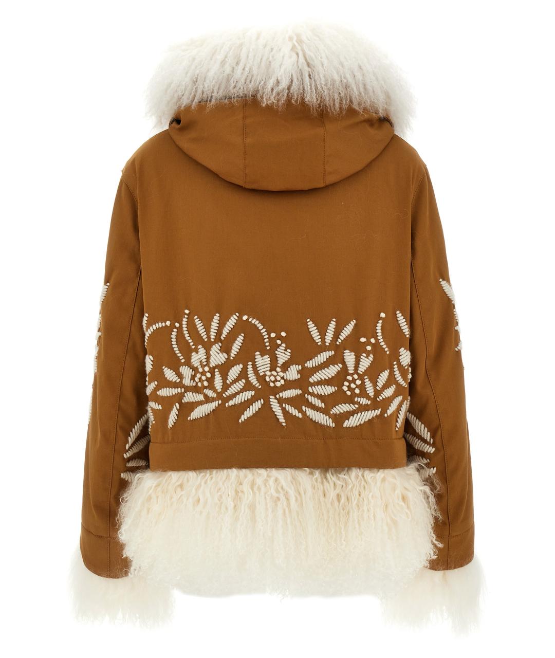 ERMANNO SCERVINO Коричневая хлопковая парка, фото 2