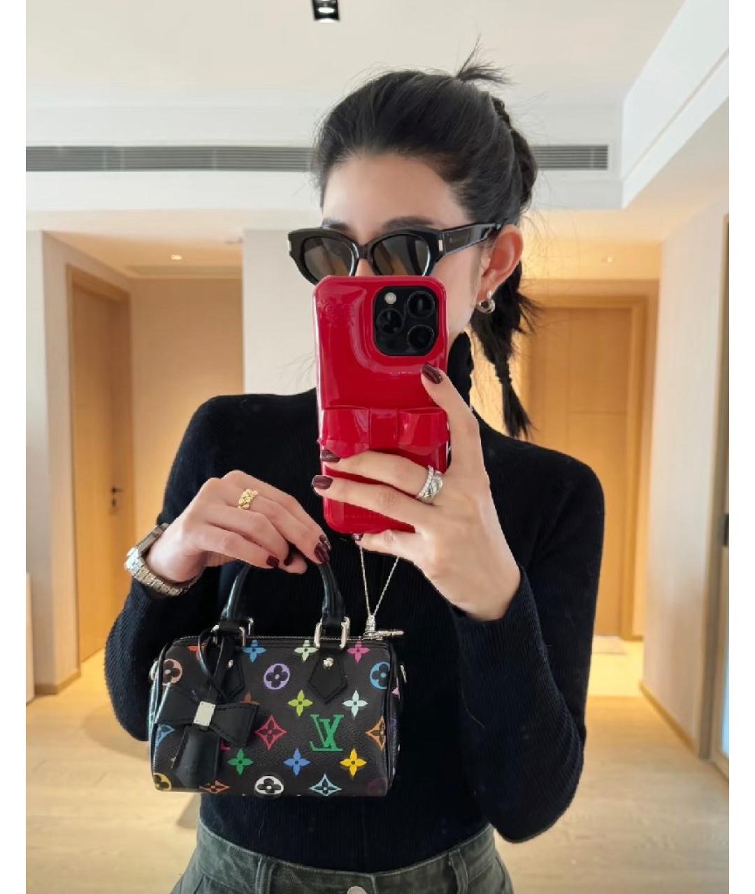 LOUIS VUITTON Черная сумка с короткими ручками, фото 7