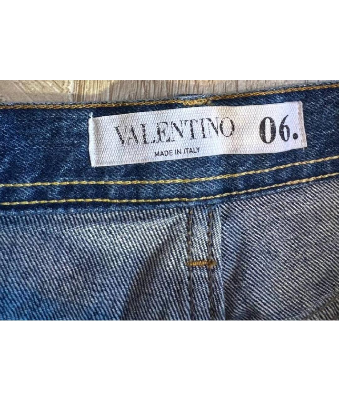 VALENTINO Синие хлопковые прямые джинсы, фото 3