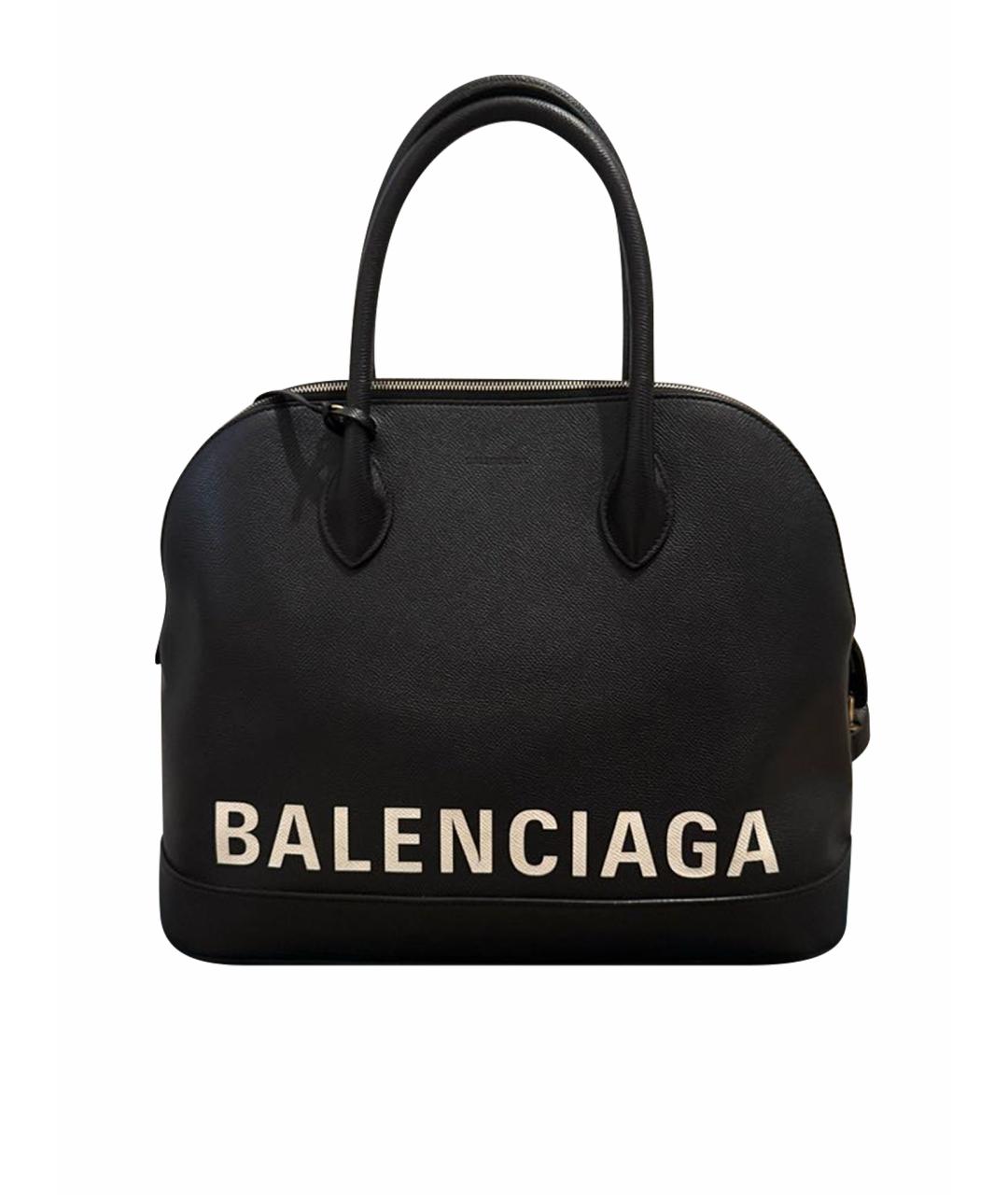BALENCIAGA Черная кожаная сумка с короткими ручками, фото 1