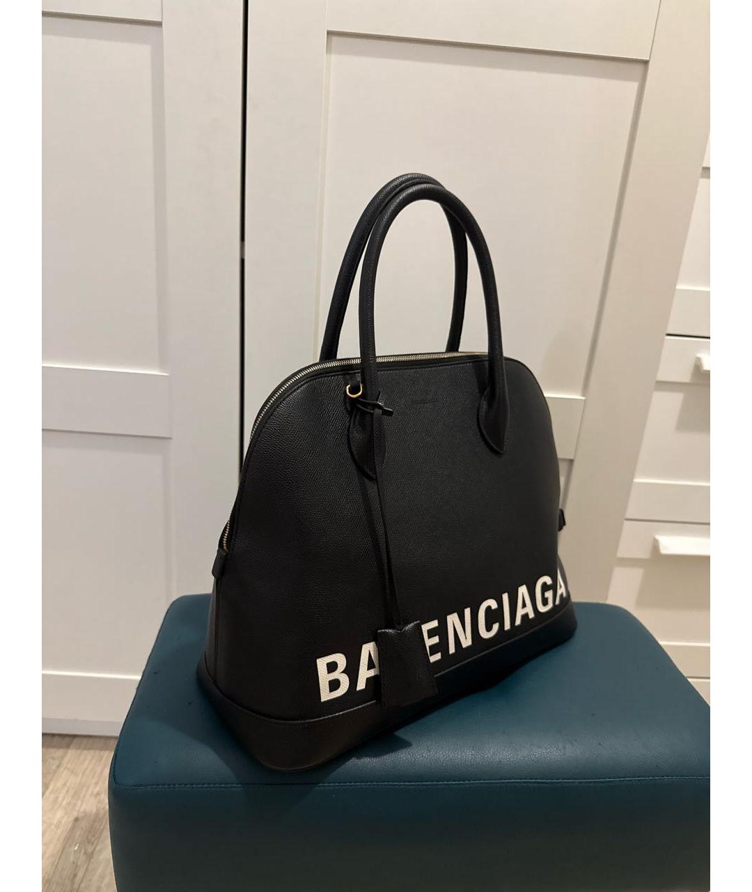 BALENCIAGA Черная кожаная сумка с короткими ручками, фото 2