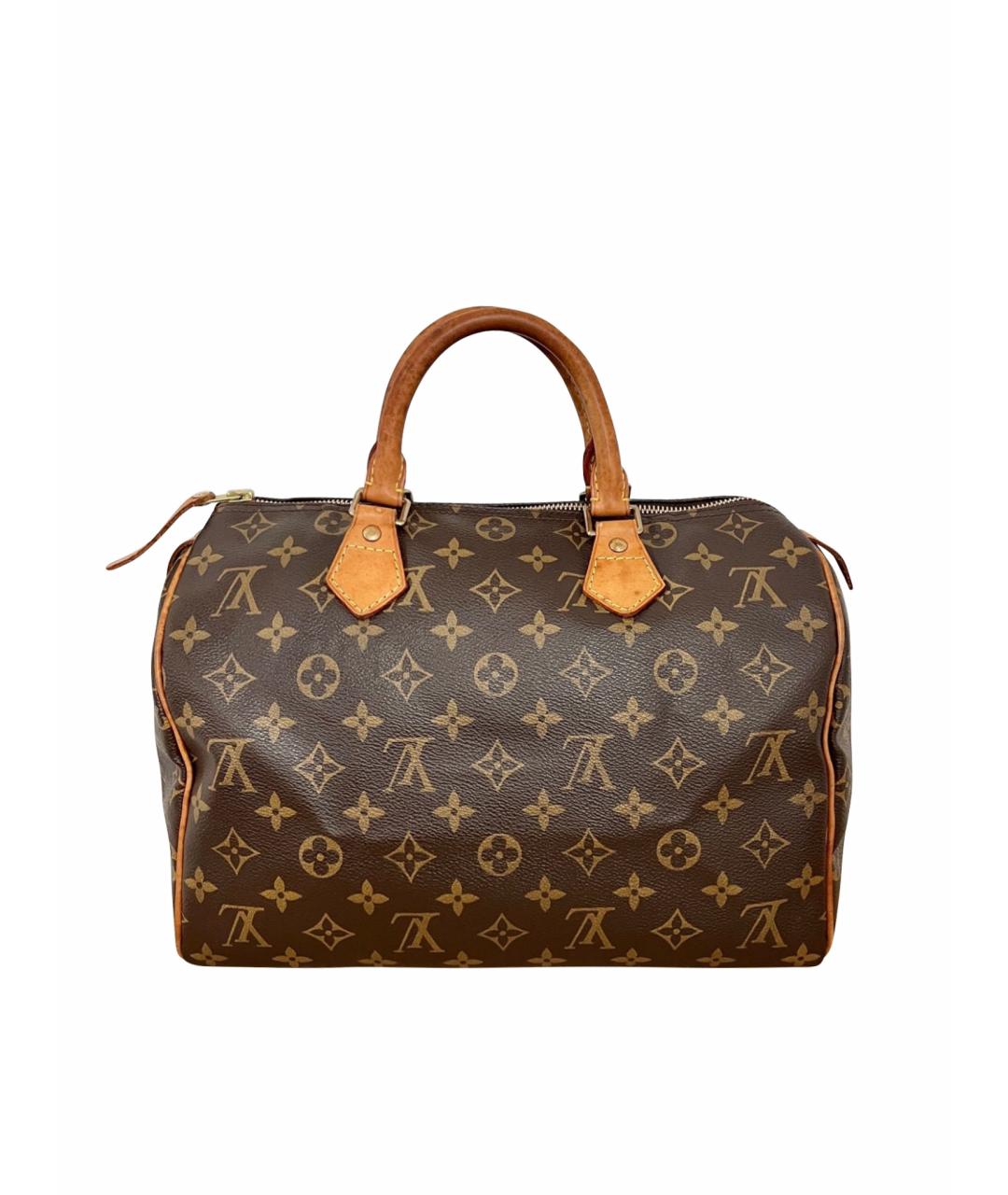 LOUIS VUITTON Коричневая кожаная сумка с короткими ручками, фото 1
