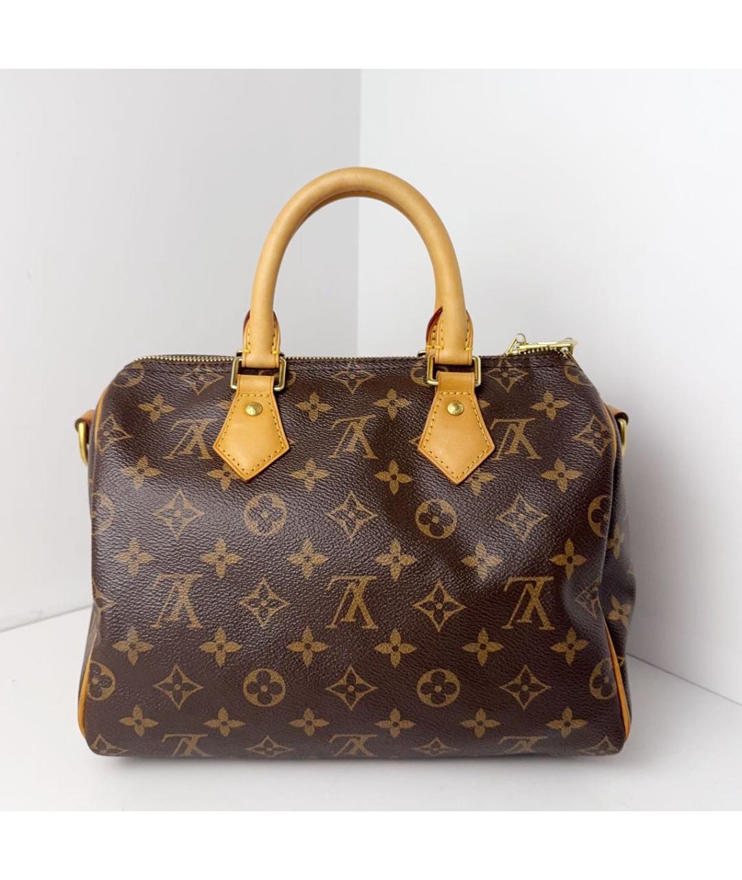 LOUIS VUITTON Коричневая кожаная сумка с короткими ручками, фото 2