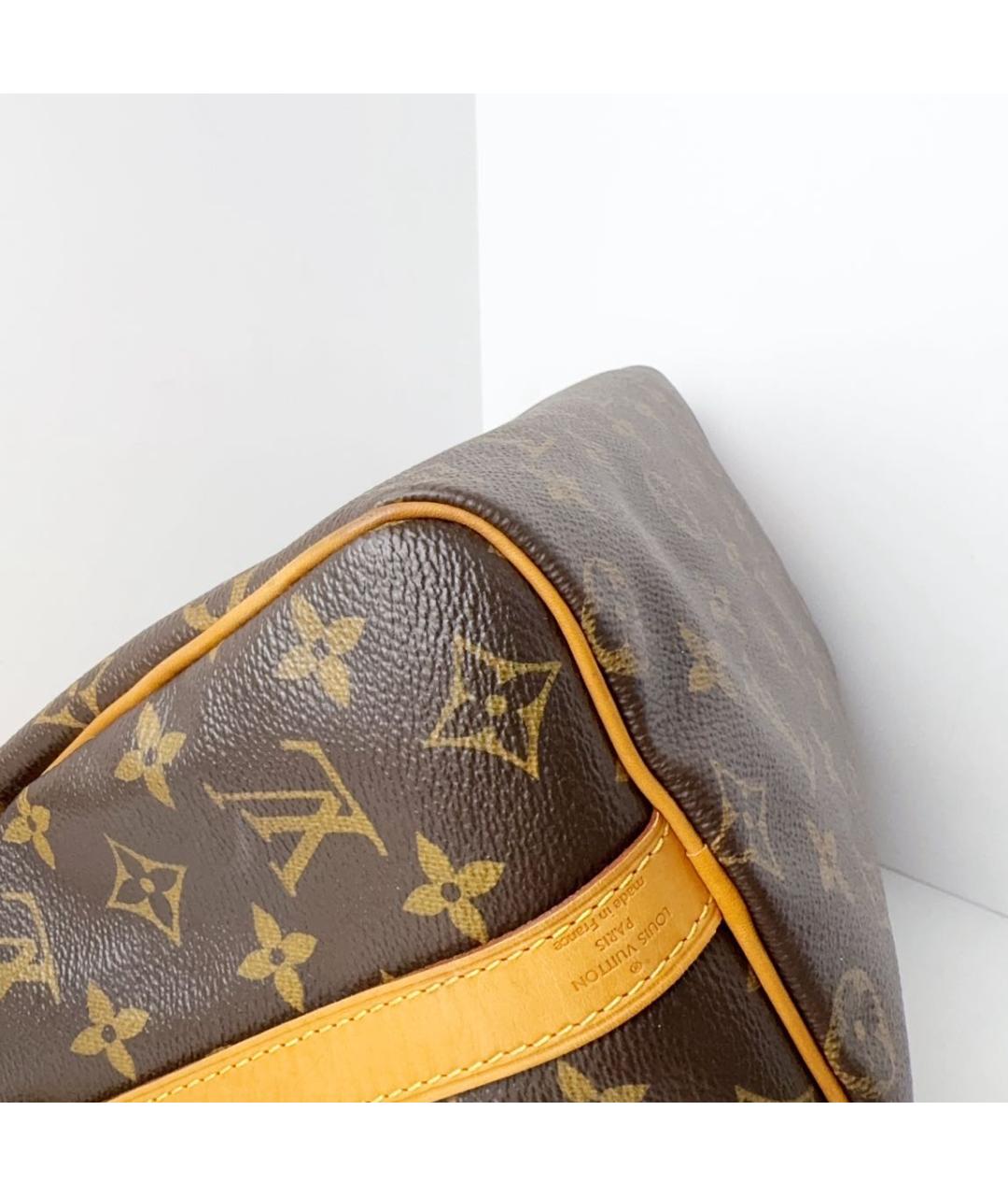 LOUIS VUITTON Коричневая кожаная сумка с короткими ручками, фото 5