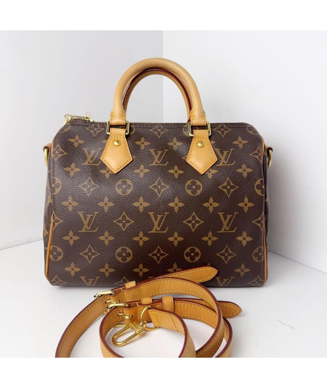 LOUIS VUITTON Коричневая кожаная сумка с короткими ручками, фото 8