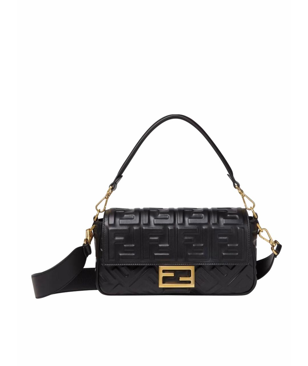 FENDI Черная кожаная сумка через плечо, фото 1