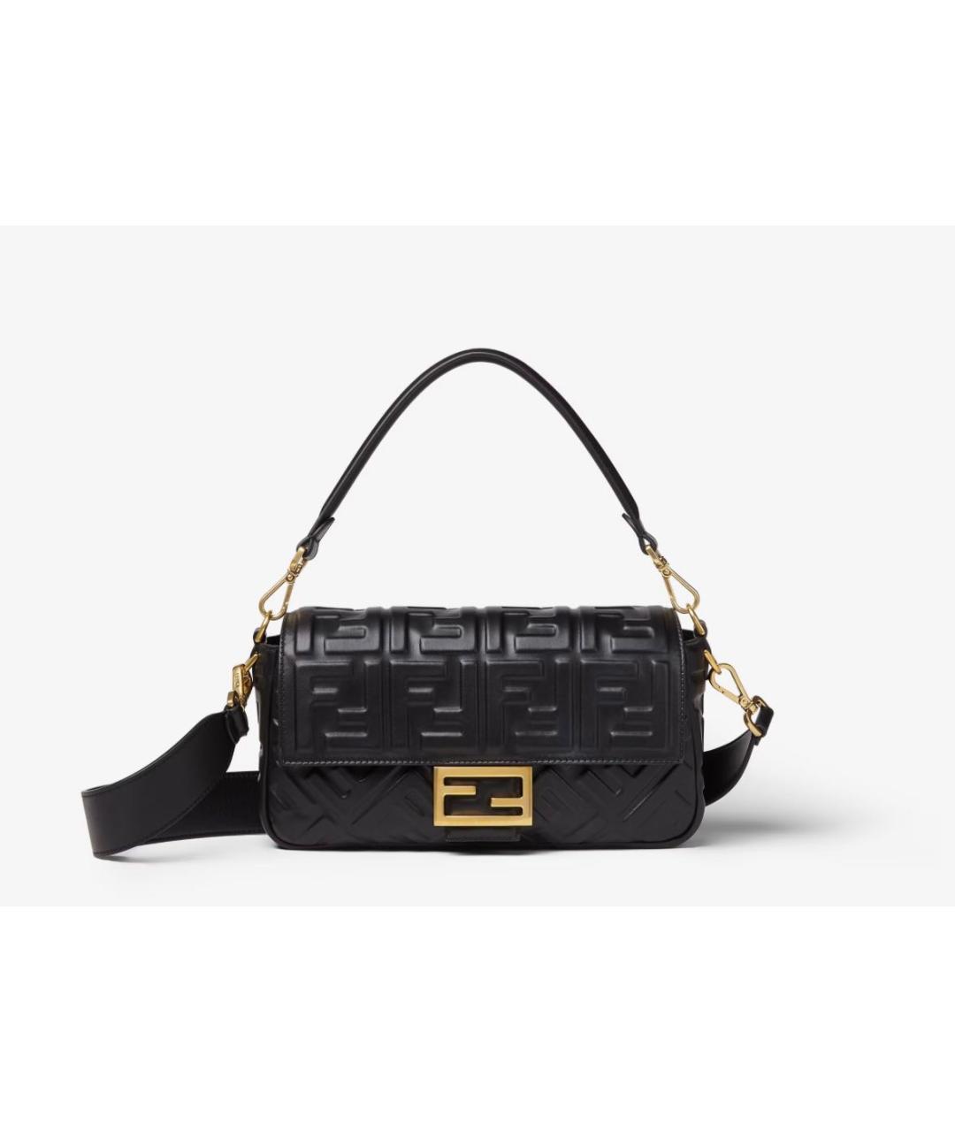 FENDI Черная кожаная сумка через плечо, фото 8