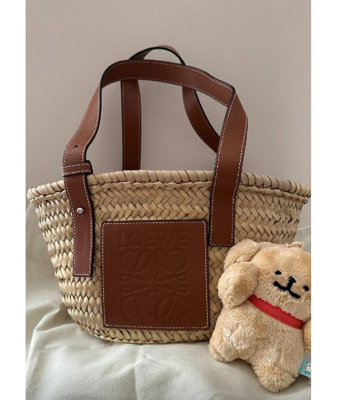 LOEWE Бежевая пляжная сумка, фото 6