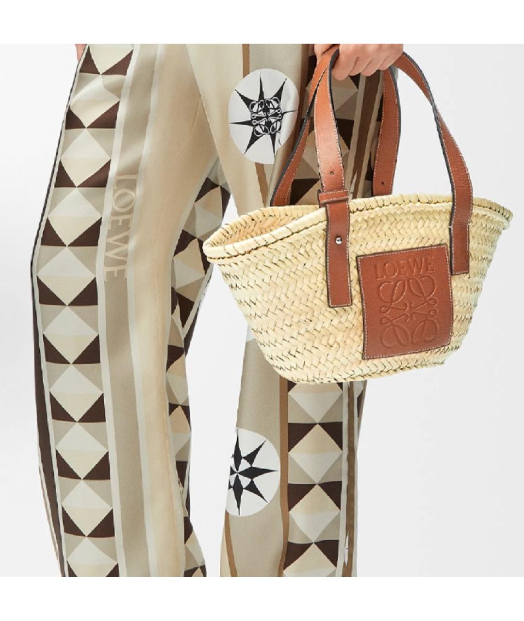 LOEWE Бежевая пляжная сумка, фото 7