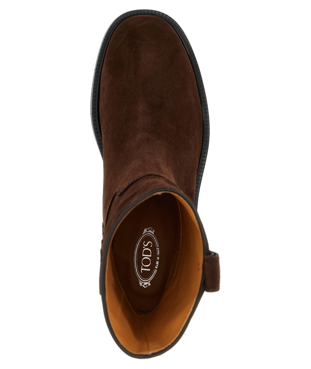 TOD'S Коричневые замшевые ботинки, фото 4