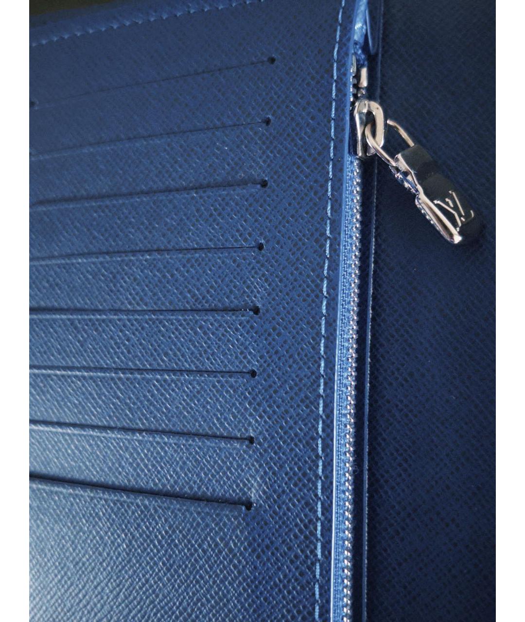 LOUIS VUITTON Темно-синий кожаный кошелек, фото 2