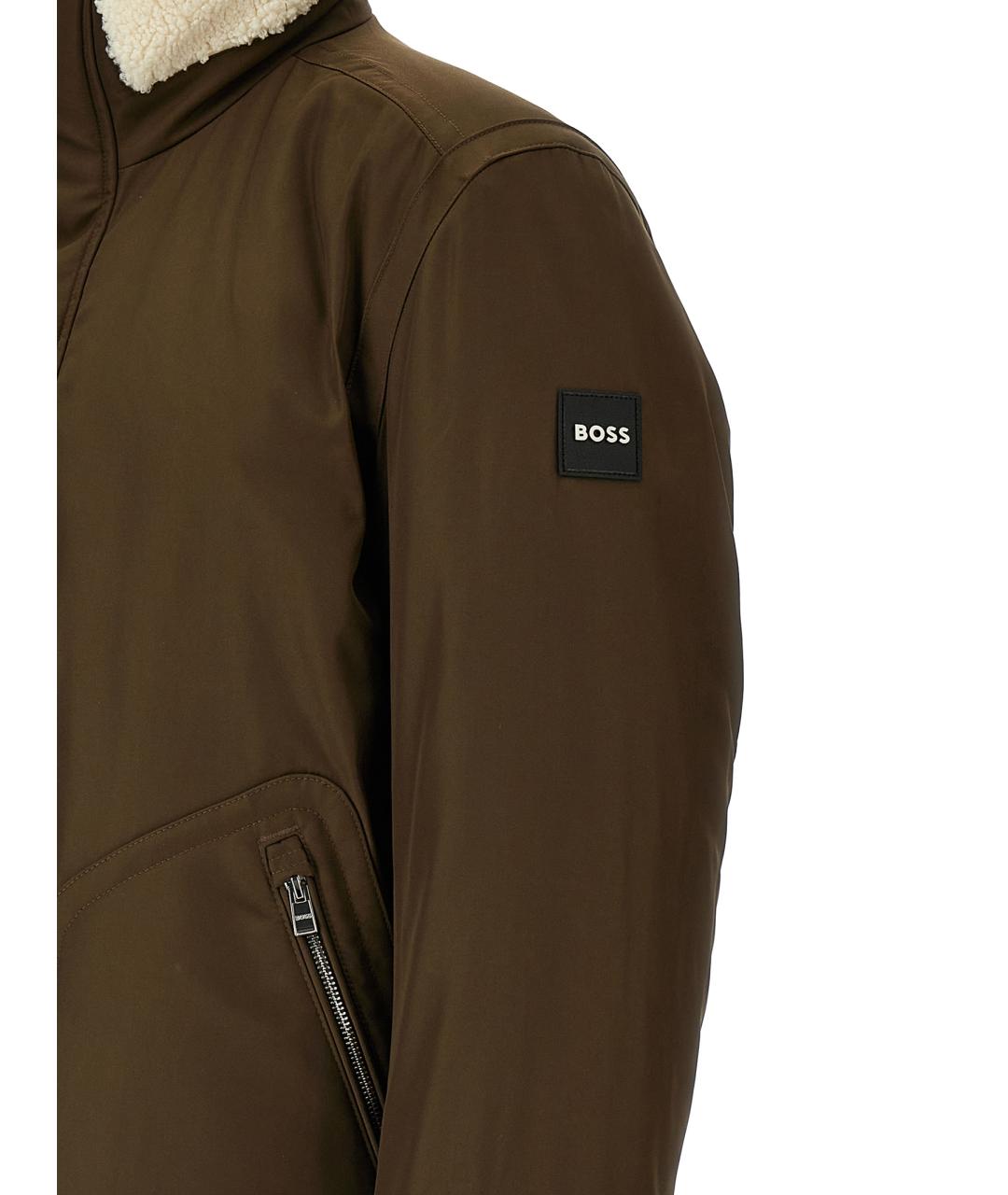 HUGO BOSS Коричневая полиэстеровая куртка, фото 4