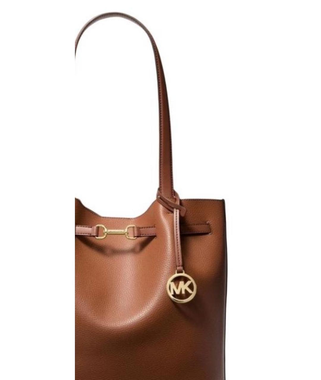 MICHAEL KORS Коричневая кожаная сумка тоут, фото 2