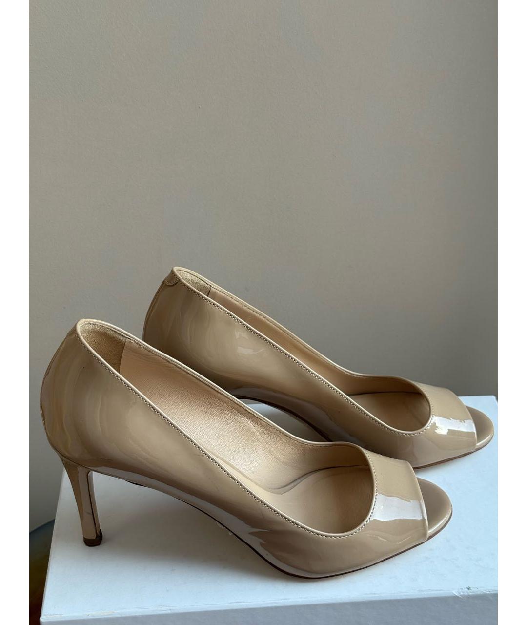 MAX MARA Бежевые туфли из лакированной кожи, фото 5