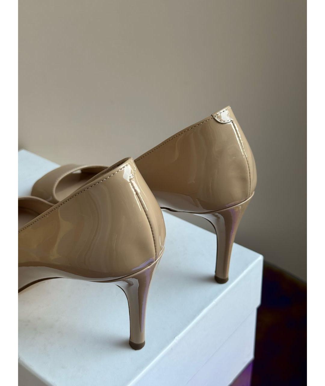 MAX MARA Бежевые туфли из лакированной кожи, фото 3