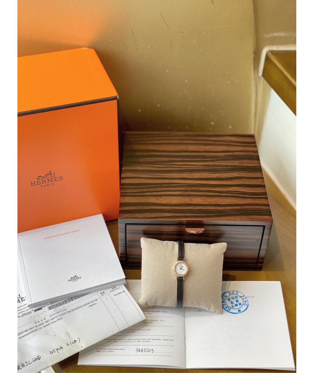 HERMES Белые часы из розового золота, фото 7