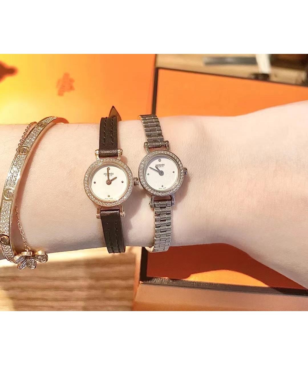 HERMES Белые часы из розового золота, фото 6