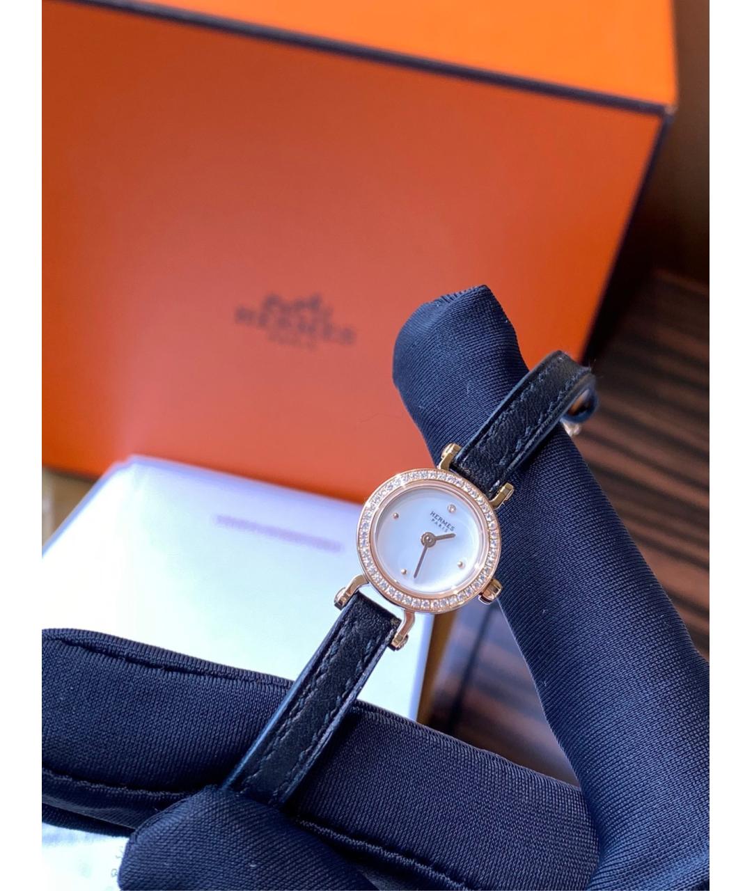 HERMES Белые часы из розового золота, фото 2