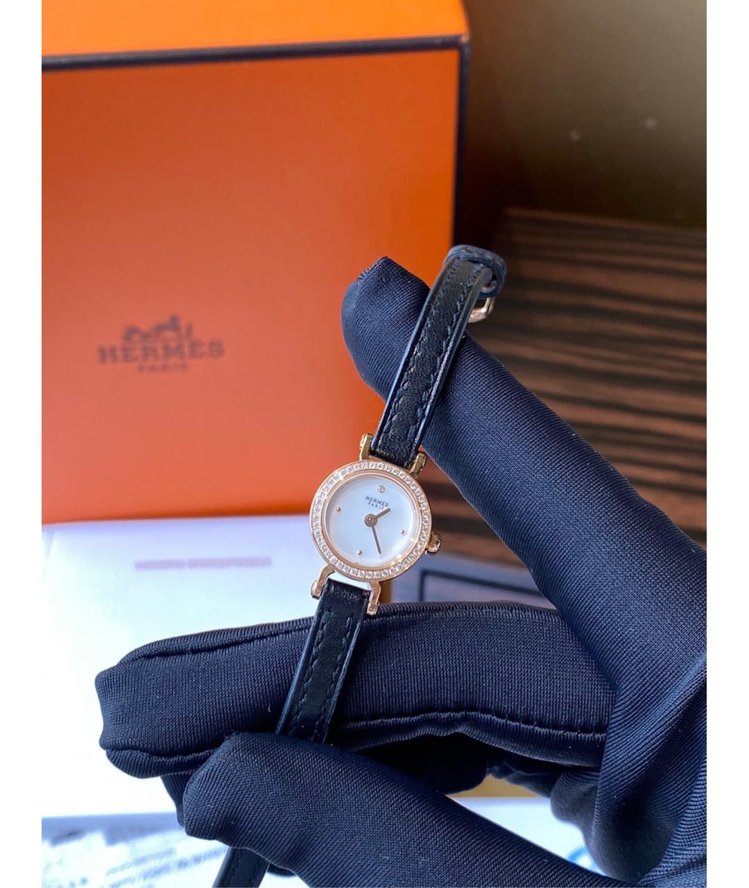 HERMES Белые часы из розового золота, фото 3