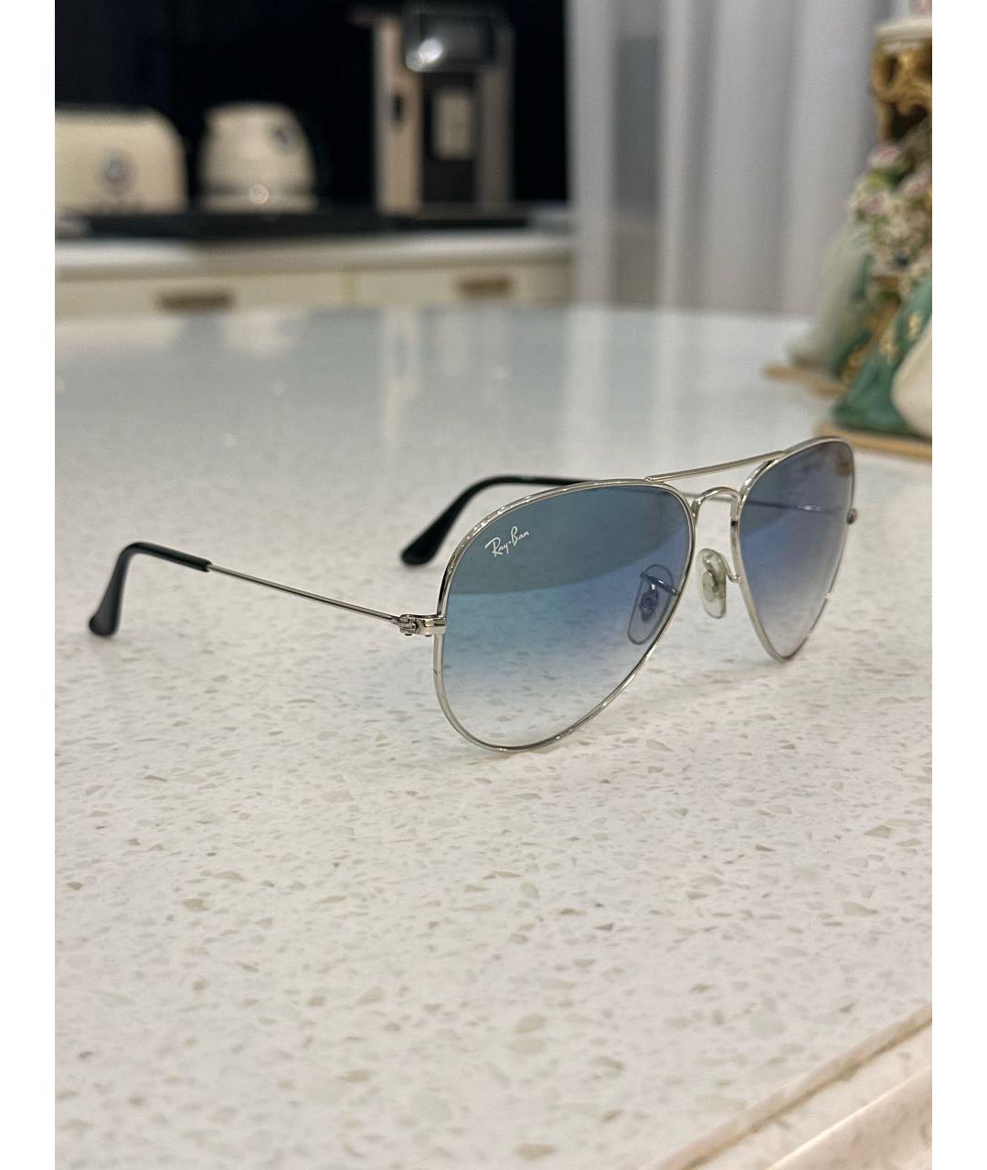 RAY BAN Голубые металлические солнцезащитные очки, фото 2
