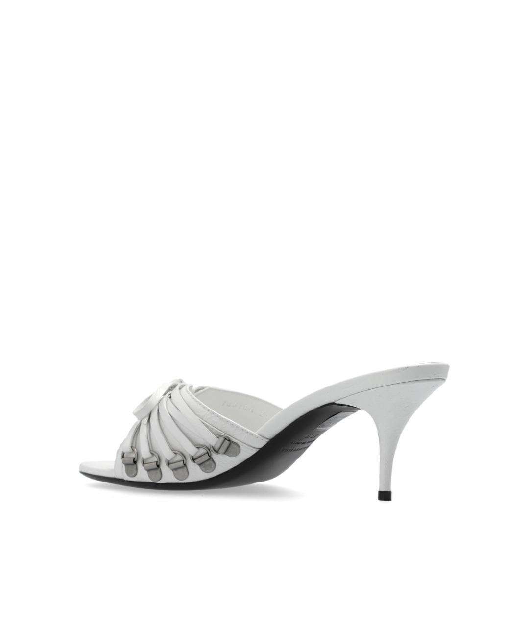 BALENCIAGA Белые кожаные мюли, фото 4