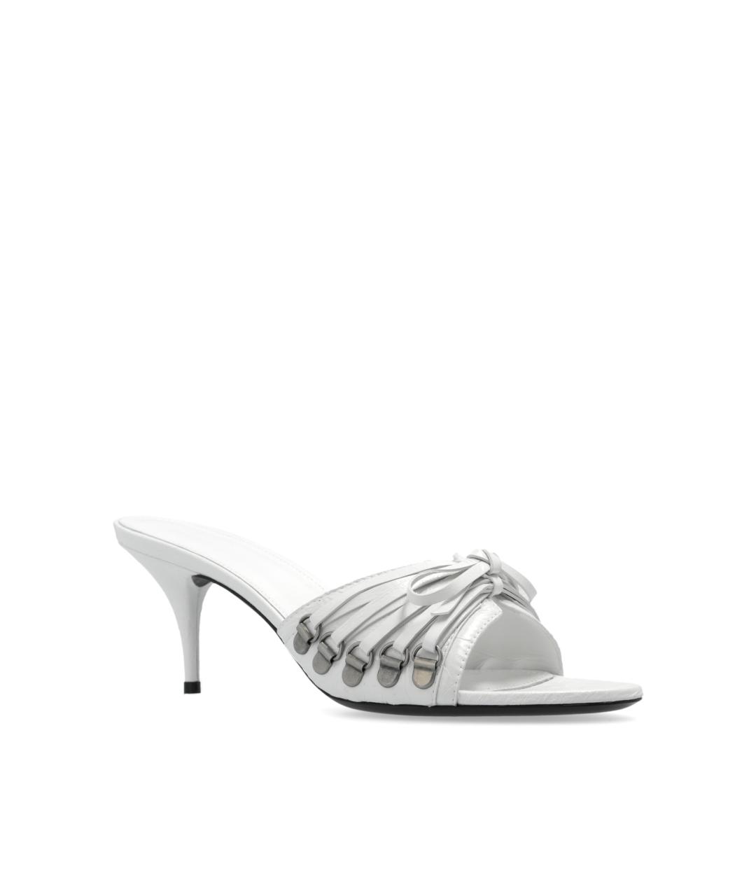 BALENCIAGA Белые кожаные мюли, фото 2