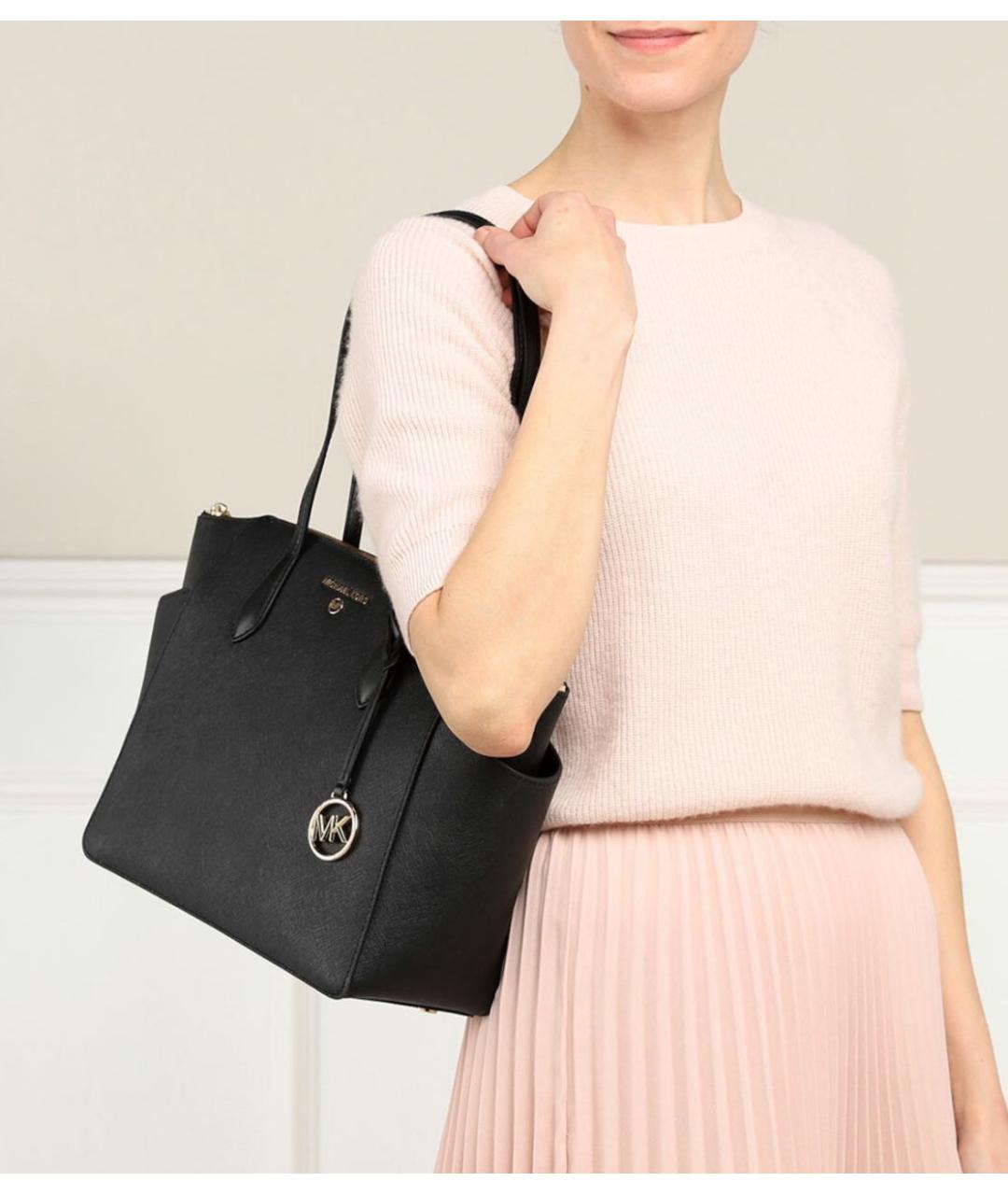 MICHAEL KORS Черная сумка тоут из искусственной кожи, фото 3
