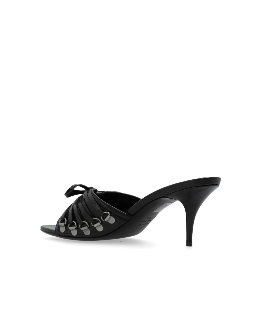 BALENCIAGA Черные кожаные мюли, фото 4