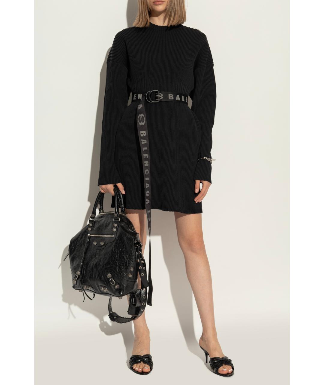 BALENCIAGA Черные кожаные мюли, фото 6