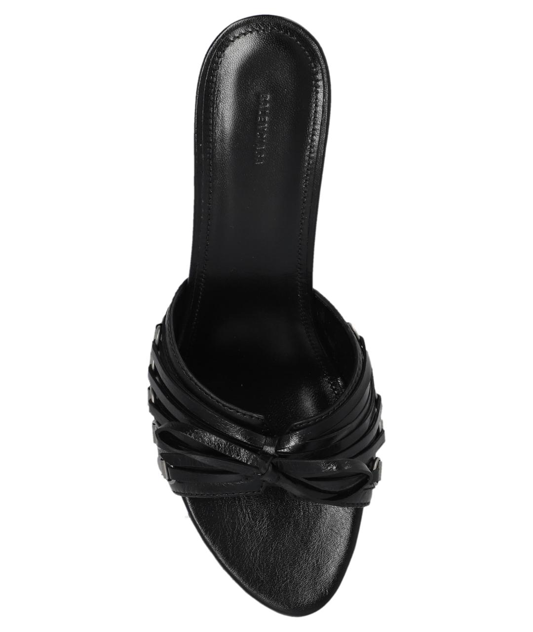 BALENCIAGA Черные кожаные мюли, фото 3