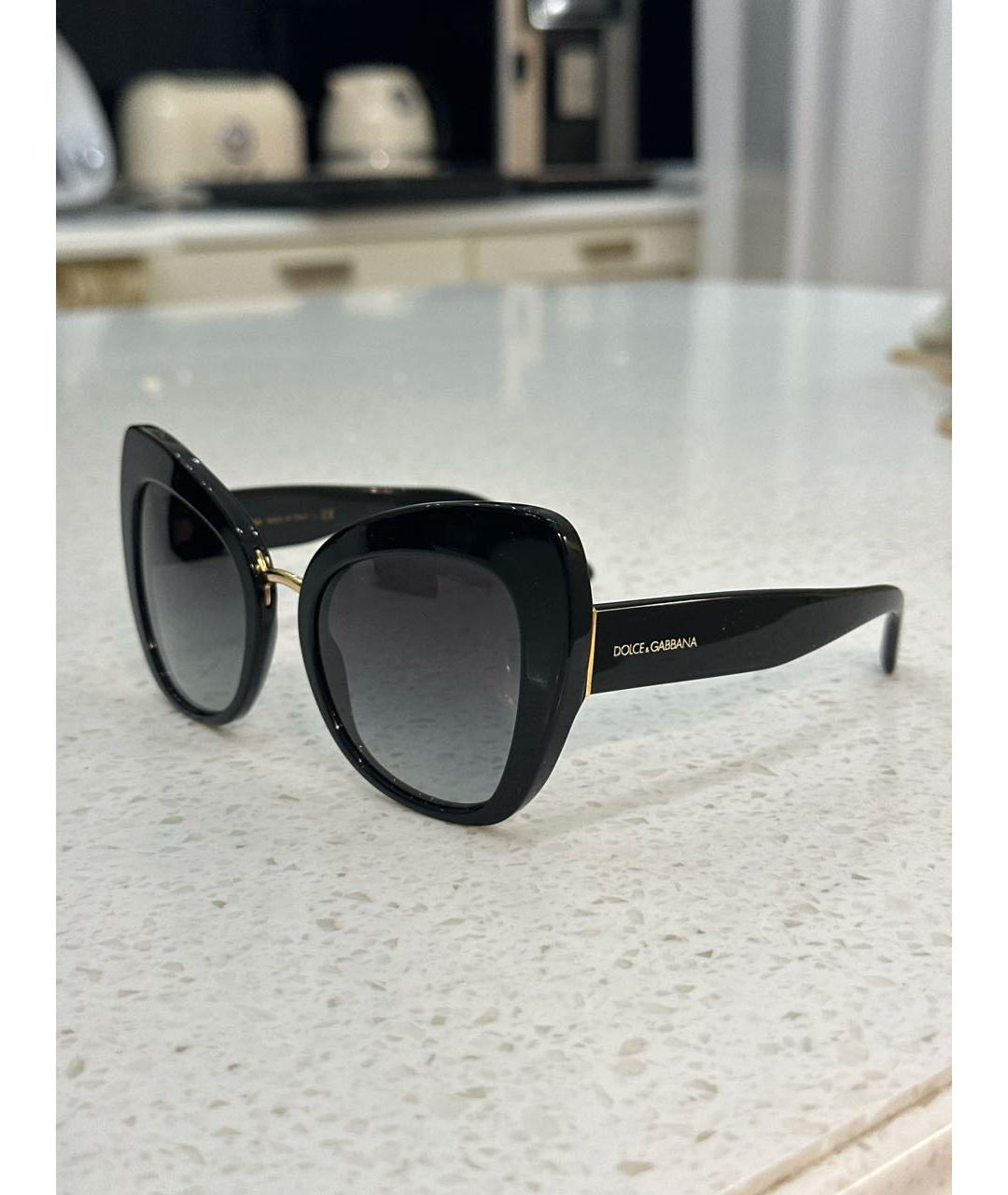 DOLCE&GABBANA Черные пластиковые солнцезащитные очки, фото 2
