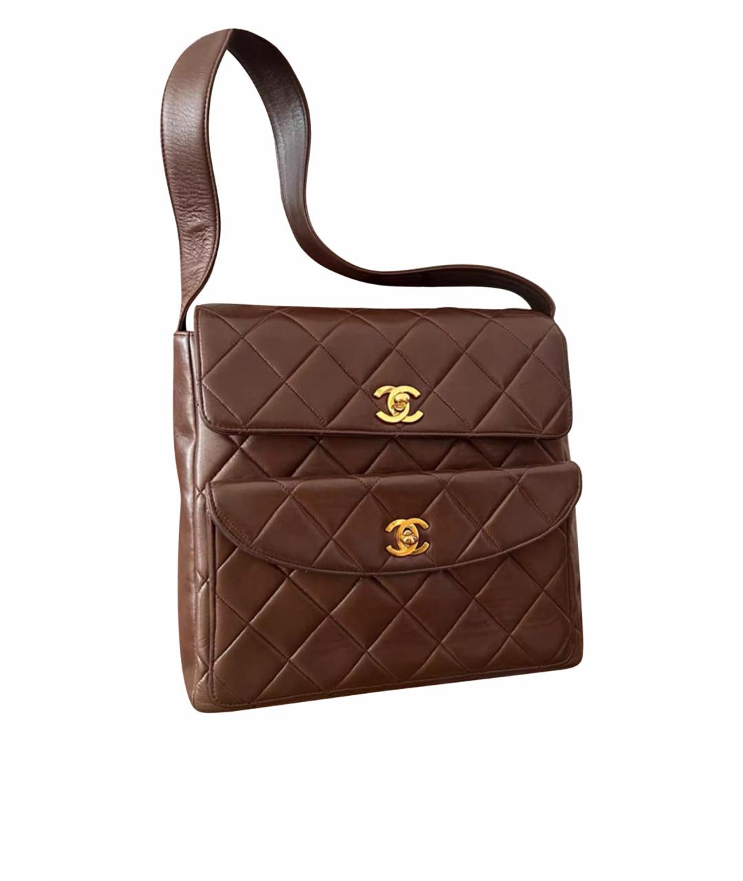 CHANEL Коричневая кожаная сумка тоут, фото 1