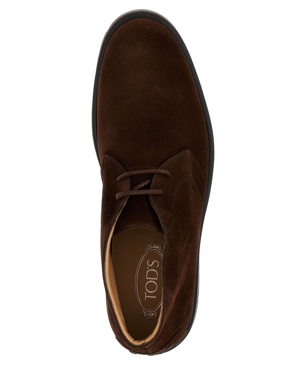 TOD'S Коричневые замшевые высокие ботинки, фото 3