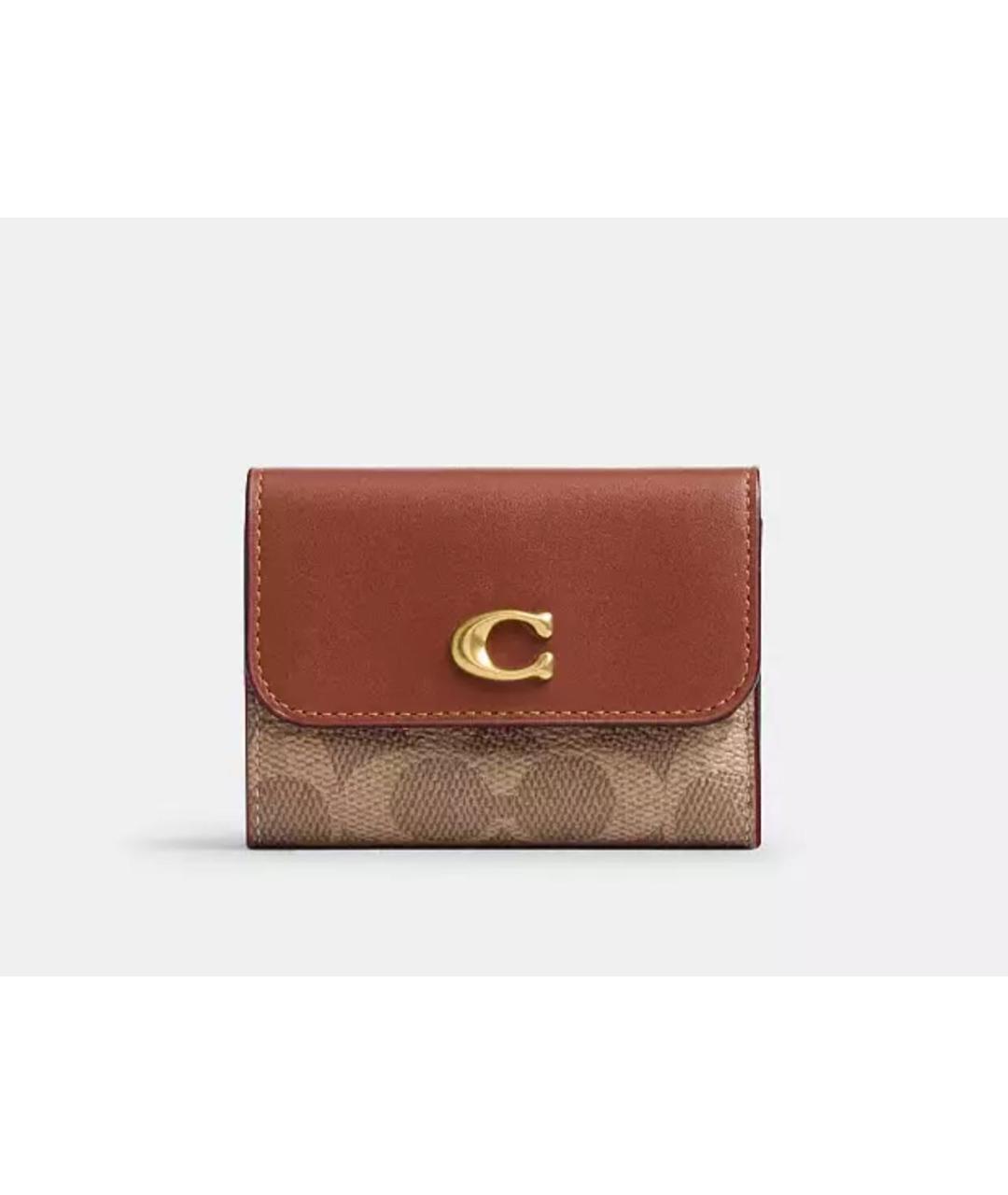 COACH Коричневый кожаный кошелек, фото 8