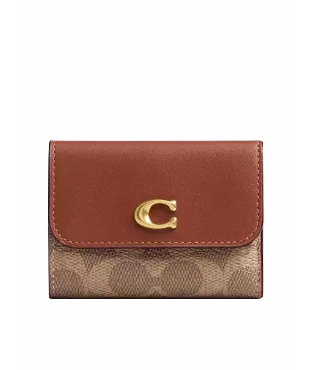 COACH Коричневый кожаный кошелек, фото 1