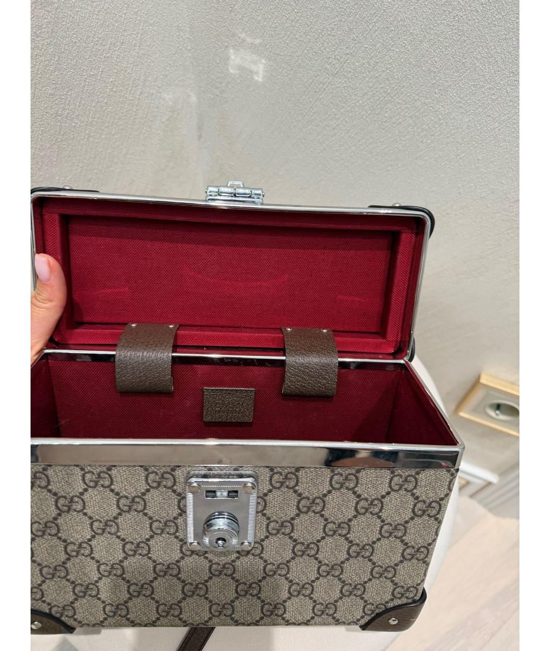 GUCCI Коричневая кожаная сумка с короткими ручками, фото 3