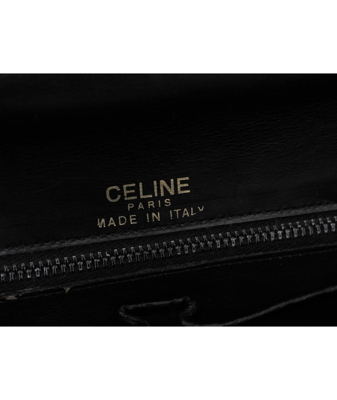 CELINE Черная кожаная сумка с короткими ручками, фото 8