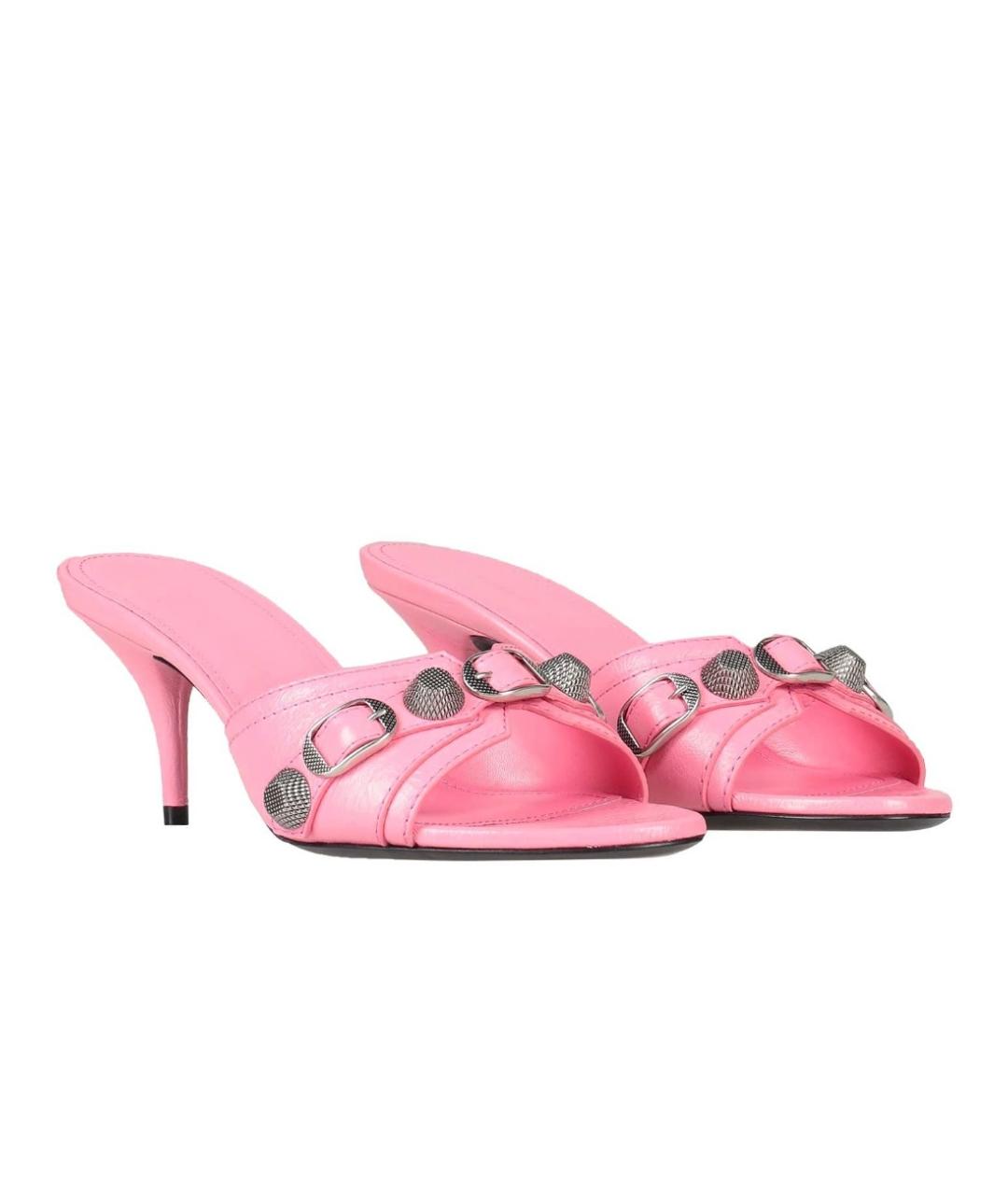 BALENCIAGA Розовые кожаные мюли, фото 2
