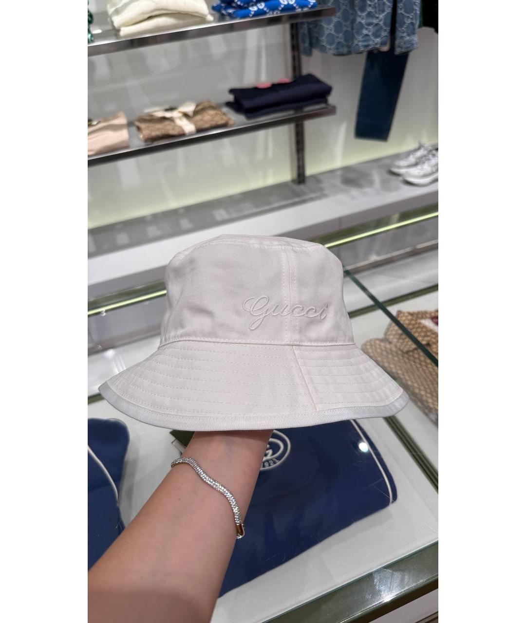 GUCCI Белая хлопковая панама, фото 3