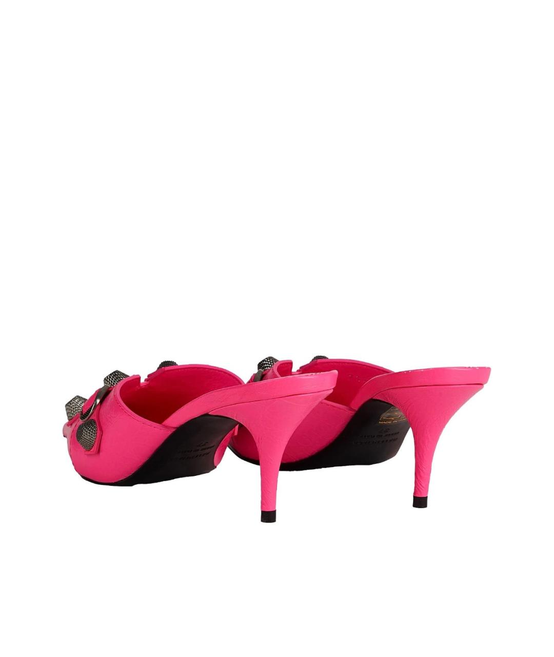 BALENCIAGA Фуксия кожаные мюли, фото 4