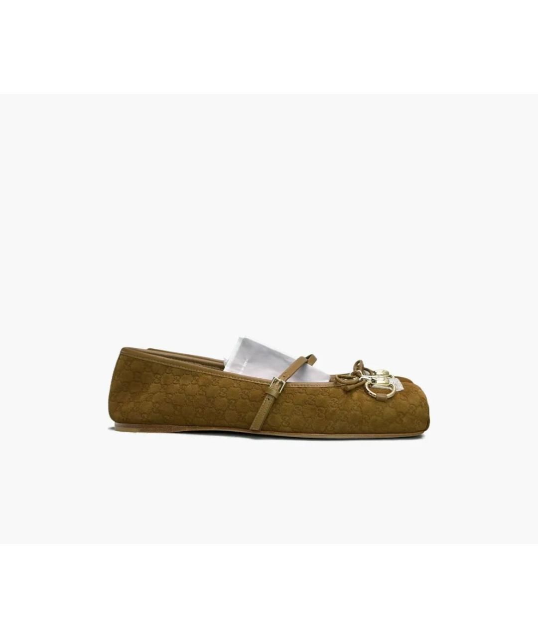 GUCCI Коричневые балетки, фото 3