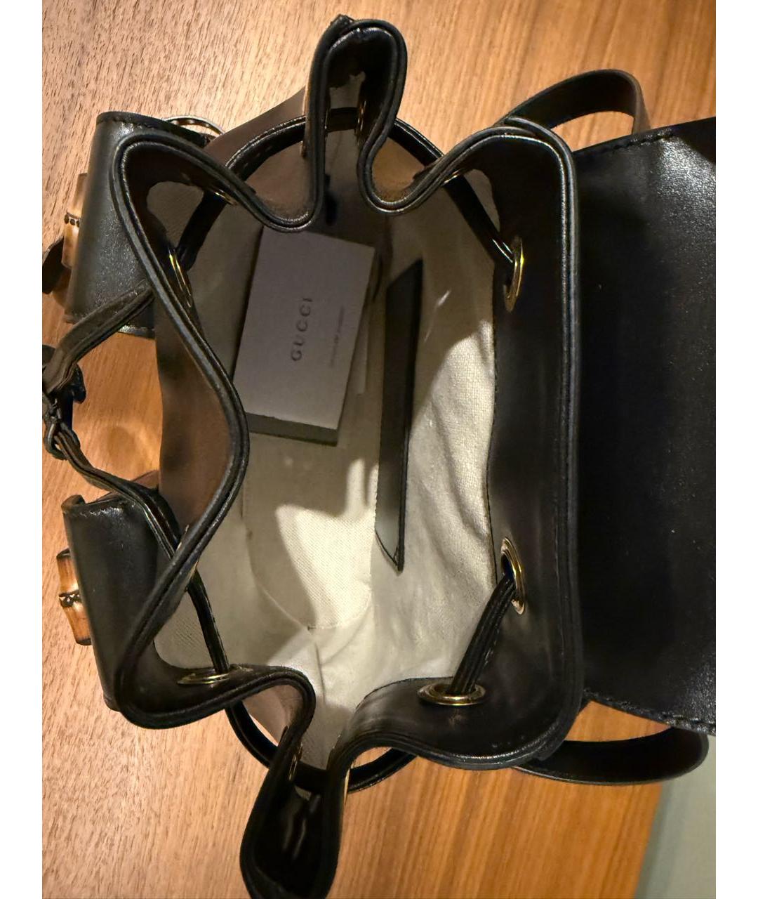 GUCCI Черный кожаный рюкзак, фото 4