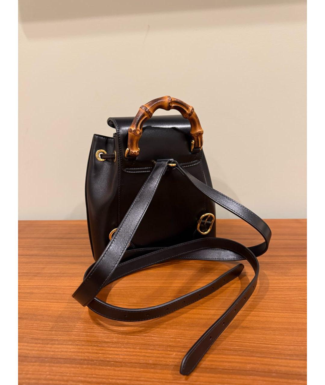 GUCCI Черный кожаный рюкзак, фото 3