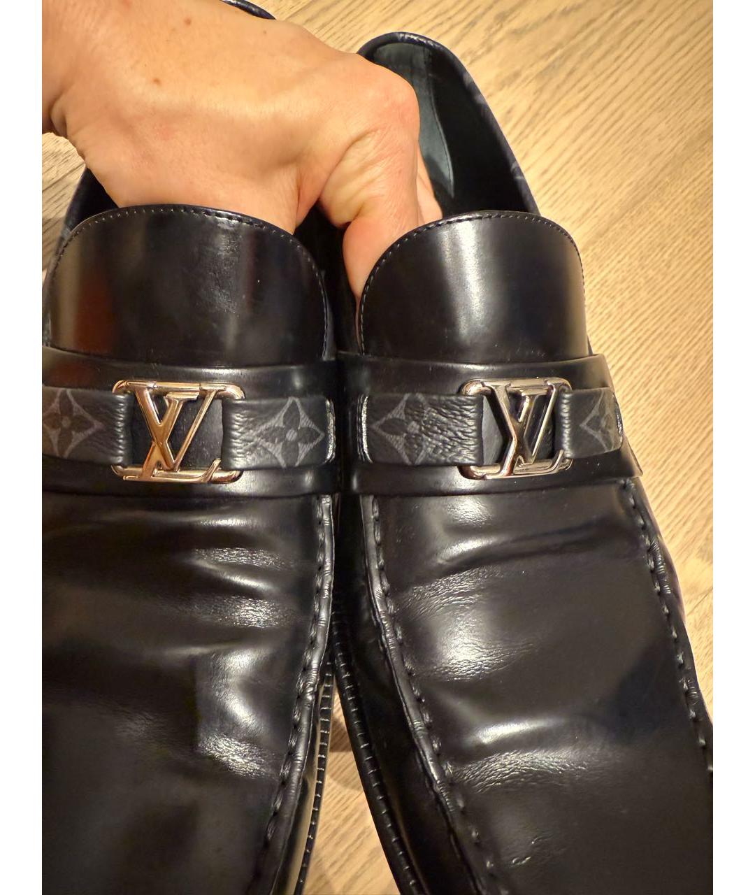 LOUIS VUITTON Черные кожаные лоферы, фото 5