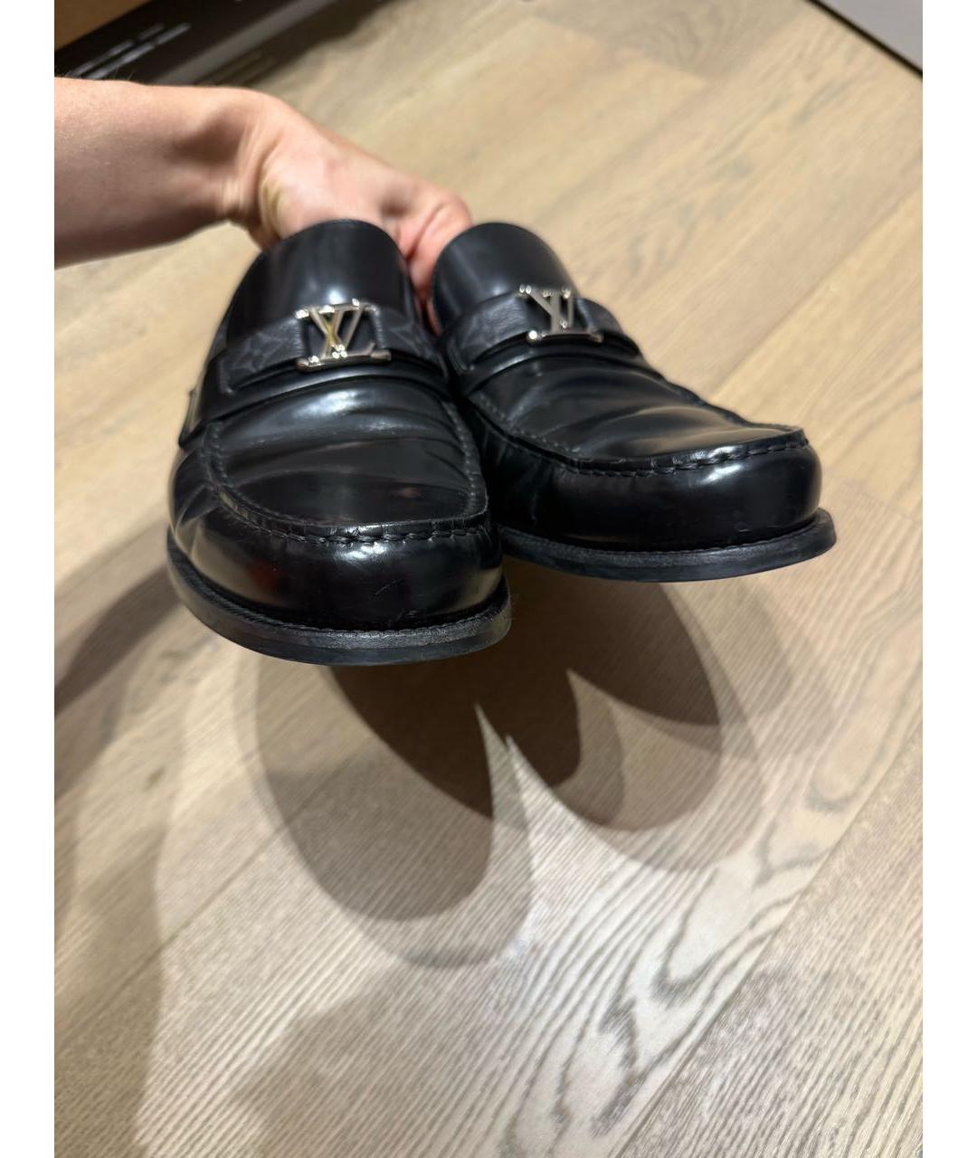 LOUIS VUITTON Черные кожаные лоферы, фото 2