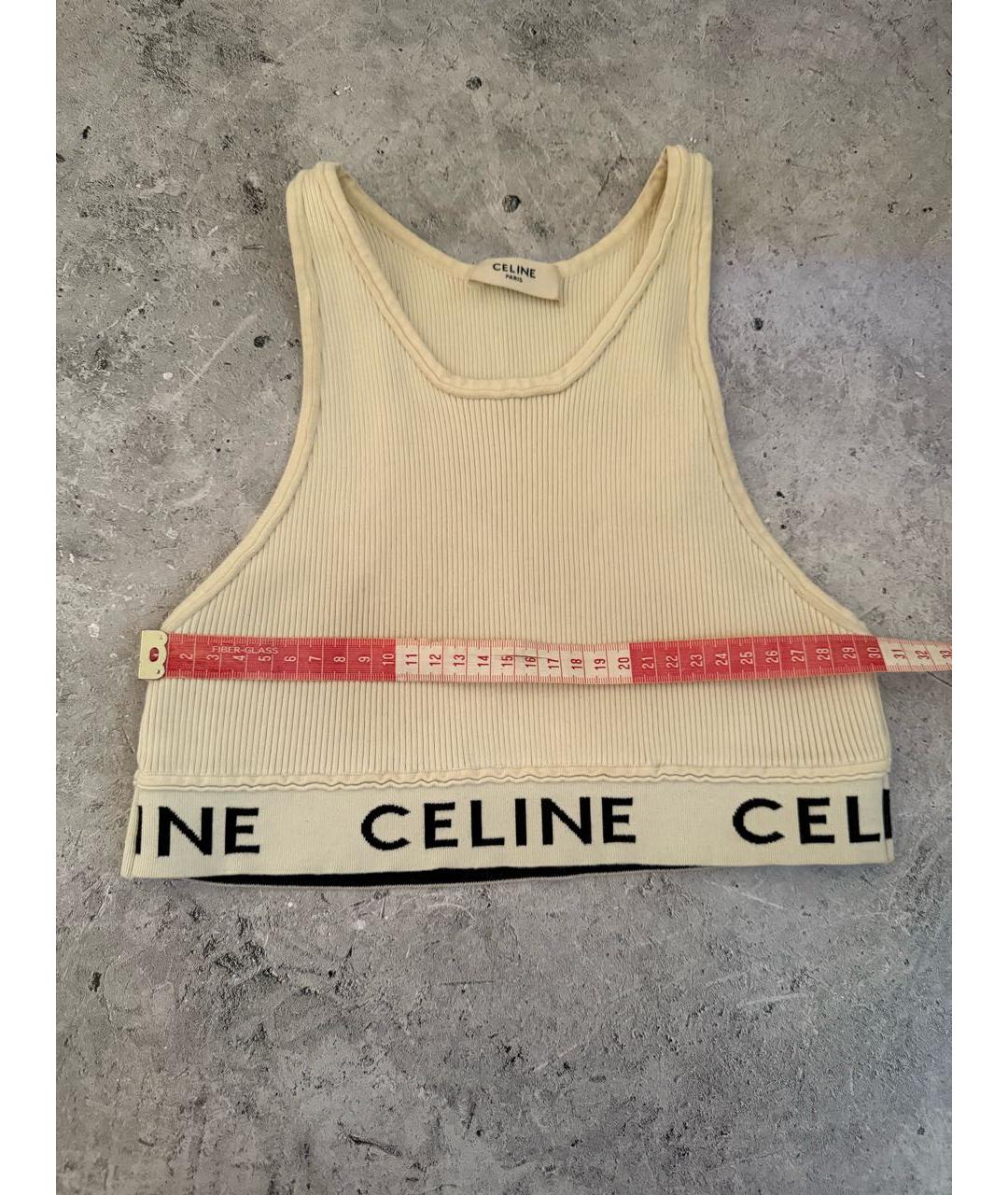 CELINE Бежевая хлопковая майка, фото 4