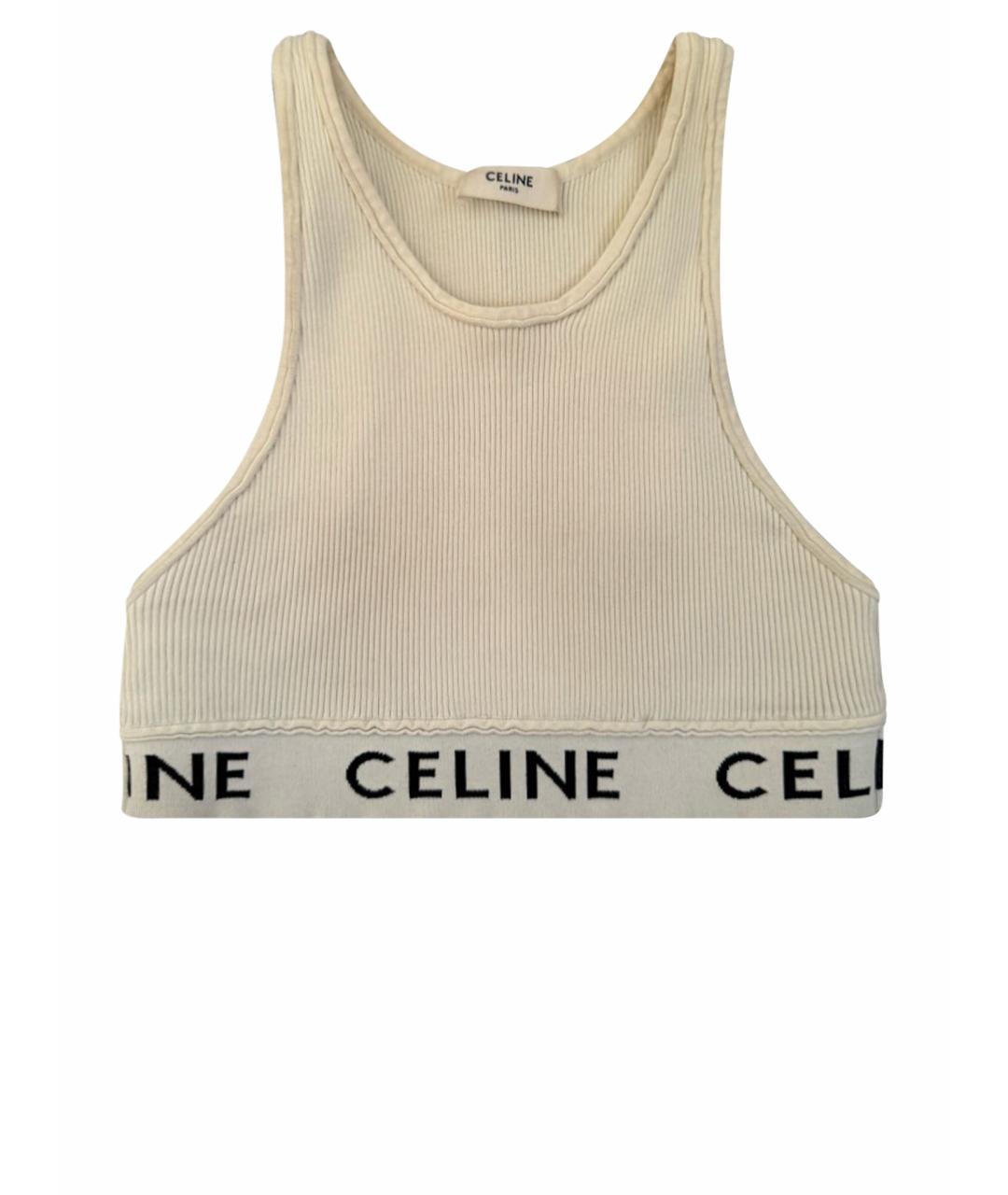 CELINE Бежевая хлопковая майка, фото 1