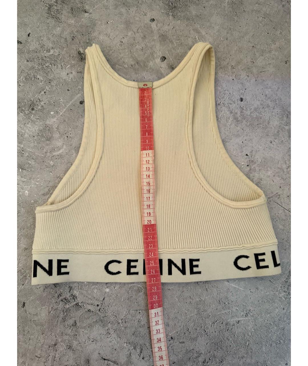 CELINE Бежевая хлопковая майка, фото 6